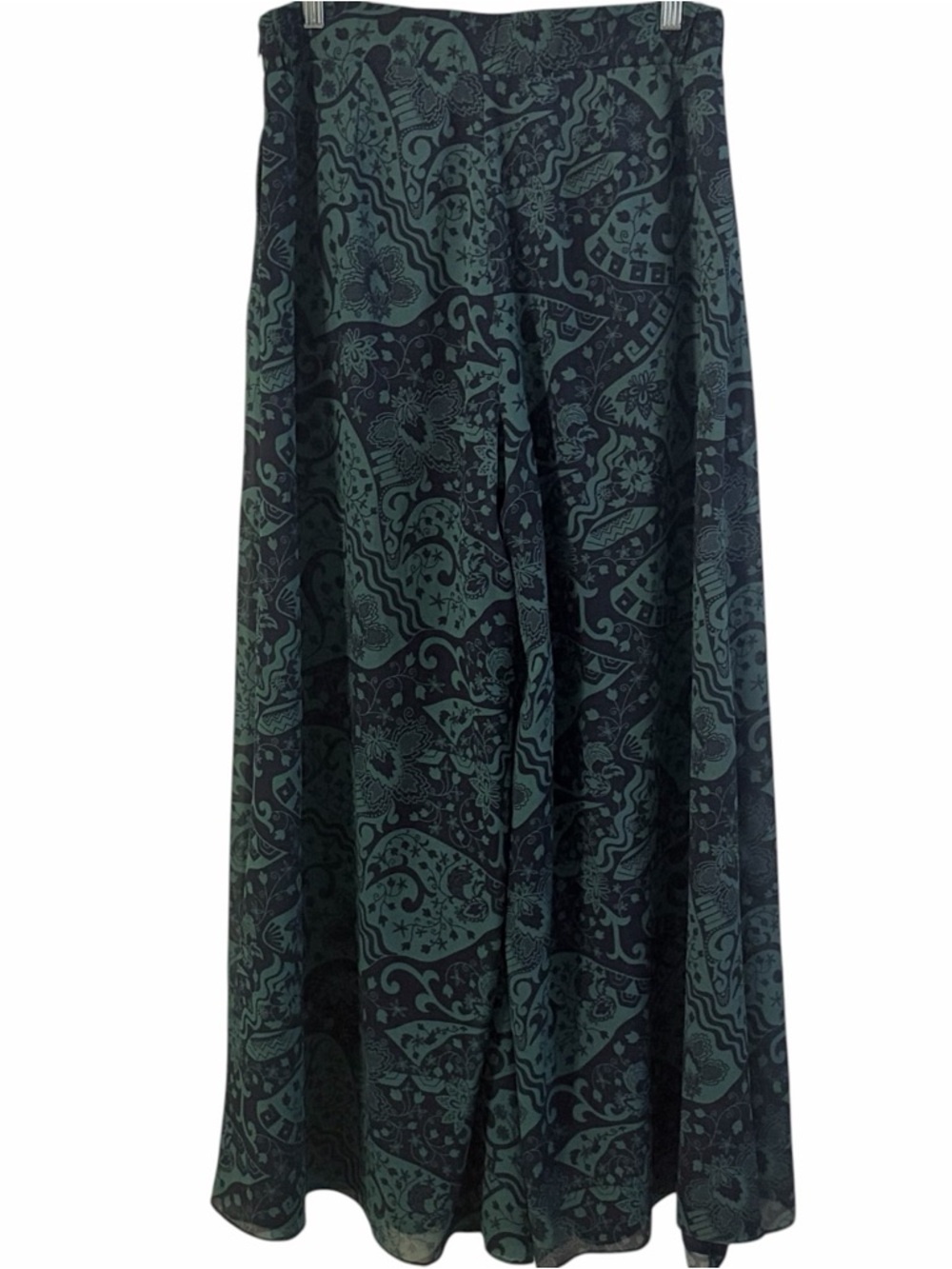 Sachin + Babi Dark Green Paisley Wide-Leg Pants - Picture 3 of 8